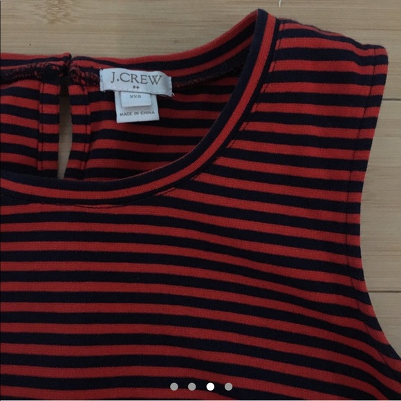 J. Crew navy + red striped peplum top - Picture 3 of 4